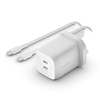 Scheda Tecnica: Belkin Caricabatterie 65w Pps Dual USB-c Gan E Cavo 2m C-c - 100w - Bianco