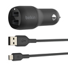 Scheda Tecnica: Belkin Caricabatterie Auto Due Porte USB-a + Cavo USB-a A - Micro USB 1m - Nero