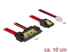 Scheda Tecnica: Delock Cable SATA 6GB/s 7 Pin Receptacle + 2 Pin Power - Female > SATA 22 Pin Receptacle Straight (5 V) Metal 10 Cm