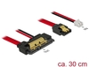 Scheda Tecnica: Delock Cable SATA 6GB/s 7 Pin Receptacle + 2 Pin Power - Female > SATA 22 Pin Receptacle Straight (5 V) Metal 30 Cm