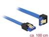 Scheda Tecnica: Delock Cable SATA 6GB/s Receptacle Straight > SATA - Receptacle Downwards Angled 100 Cm Blue With Gold Clips