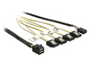 Scheda Tecnica: Delock Cable Mini SAS HD Sff-8643 - > 4 X SATA 7 Pin Reverse + Sideband 0.5 M
