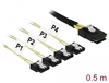 Scheda Tecnica: Delock Cable Mini SAS SFF-8087 - > 4 X SATA 7 Pin 0.5 M Metal