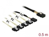 Scheda Tecnica: Delock Cable Mini SAS SFF-8087 - > 4 X SATA 7 Pin Reverse + Sideband 0.5 M