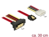 Scheda Tecnica: Delock Cable SATA 6GB/s 7 Pin Receptacle + Molex 4 Pin - Power Plug > SATA 22 Pin Receptacle Downwards Angled Metal