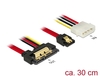 Scheda Tecnica: Delock Cable SATA 6GB/s 7 Pin Receptacle + Molex 4 Pin - Power Plug > SATA 22 Pin Receptacle Straight Metal 30 Cm