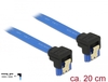 Scheda Tecnica: Delock Cable SATA 6GB/s Receptacle Downwards ngled > SATA - Receptacle Downwards Angled 20 Cm Blue With Gold Clips