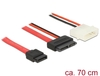 Scheda Tecnica: Delock Cable Slim SATA Female > SATA 7 Pin + 2 Pin Power - Male 70 Cm