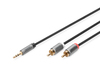 Scheda Tecnica: DIGITUS Stereo 3.5mm to 2RCA Splitter Y, M to M - Alloggiamento in alluminio, placcato oro, guaina in