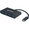 Scheda Tecnica: Manhattan HUB - USB-c Superspeed 4 Porte USB3.0 female Nero