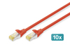 Scheda Tecnica: DIGITUS Cavo LAN Cat.6a S/FTP AWG 26/7 - 10p Awg 26/7 2 Male 10 Pieces Red