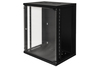 Scheda Tecnica: LINK Armadio Rack 19" 15 Unita' Da Muro Per Reti (a)750 X - (l)540 X (p) 450 Mm Colore Nero Porta Vetro