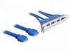 Scheda Tecnica: Delock Slot Bracket USB 3.0 Pin Header 19 Pin 2 X Internal - > 4 X USB 3.0-a Female External