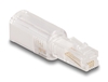 Scheda Tecnica: Delock Telephone Cable Anti-twist Adapter Rj10 Plug To Rj10 - Jack Transparent / White