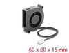 Scheda Tecnica: Delock Radial Fan / Blower Fan 12 V Dc 60 X 60x15 Mm With - 3 Pin Fan Connector, Black