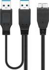 Scheda Tecnica: Goobay Cavo USB 3.2 Superspeed Ad Y 2x M / Micro B M 0,3 M - Nero